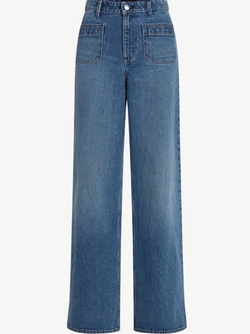 High-Rise Wide Leg Jeans in Medium Blue - Picture 4 of 11